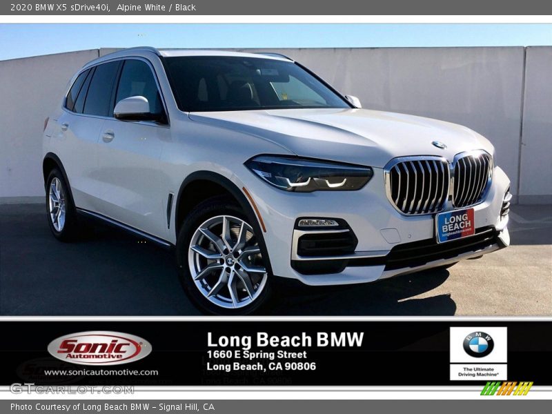 Alpine White / Black 2020 BMW X5 sDrive40i