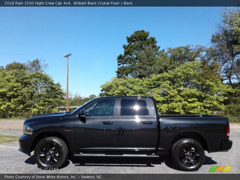 Brilliant Black Crystal Pearl / Black 2018 Ram 1500 Night Crew Cab 4x4