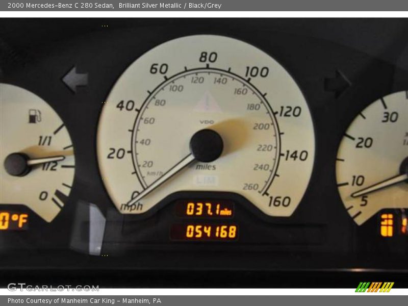 Brilliant Silver Metallic / Black/Grey 2000 Mercedes-Benz C 280 Sedan