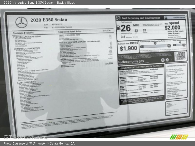 Black / Black 2020 Mercedes-Benz E 350 Sedan