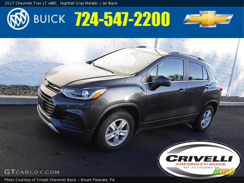 Nightfall Gray Metallic / Jet Black 2017 Chevrolet Trax LT AWD