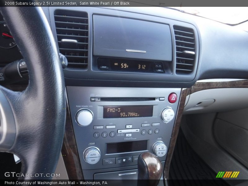 Satin White Pearl / Off Black 2008 Subaru Legacy 2.5i Limited Sedan