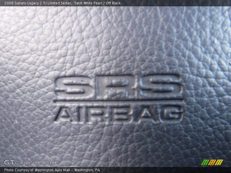 Satin White Pearl / Off Black 2008 Subaru Legacy 2.5i Limited Sedan
