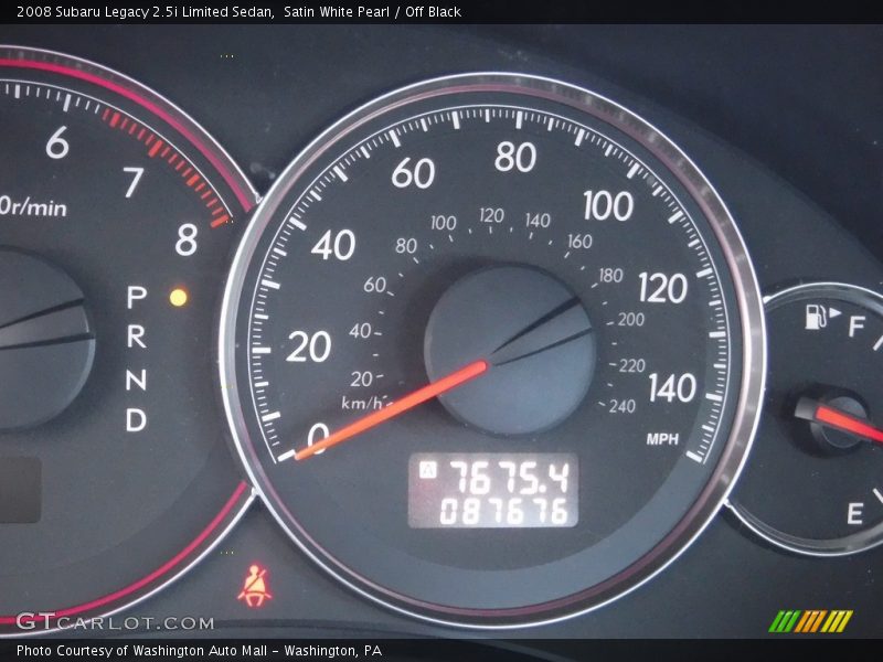 Satin White Pearl / Off Black 2008 Subaru Legacy 2.5i Limited Sedan