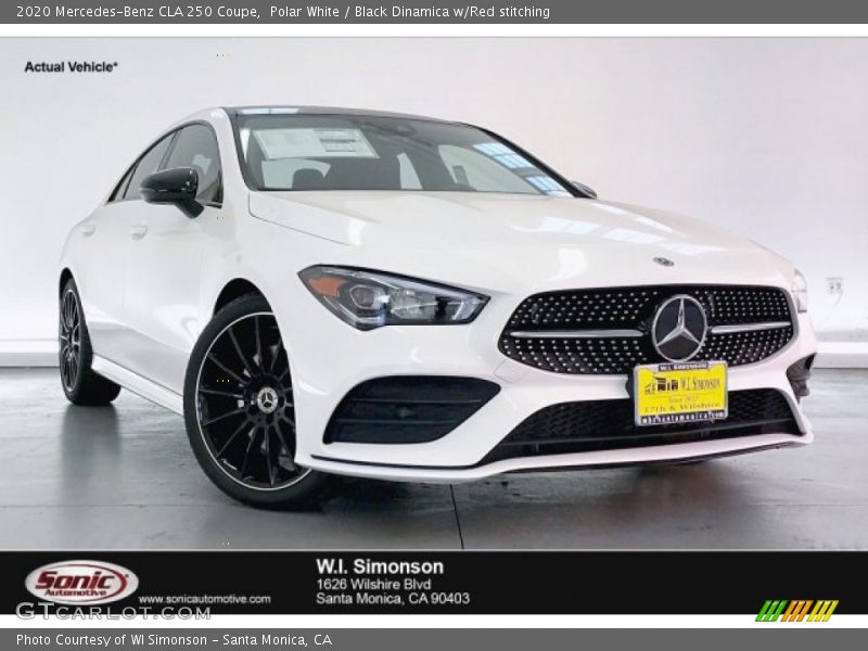 Polar White / Black Dinamica w/Red stitching 2020 Mercedes-Benz CLA 250 Coupe