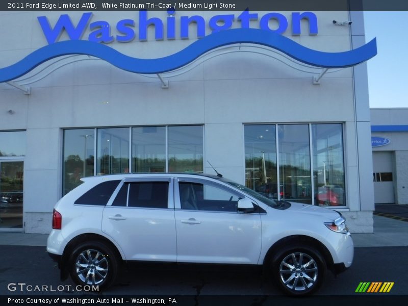 White Platinum Tri-Coat / Medium Light Stone 2011 Ford Edge Limited AWD