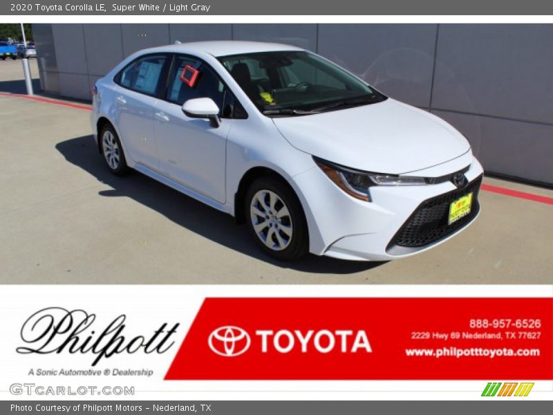 Super White / Light Gray 2020 Toyota Corolla LE