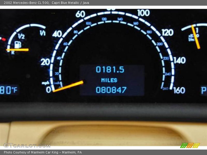 Capri Blue Metallic / Java 2002 Mercedes-Benz CL 500