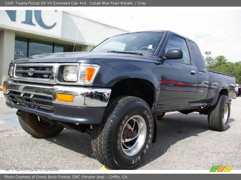 Cobalt Blue Pearl Metallic / Gray 1995 Toyota Pickup DX V6 Extended Cab 4x4