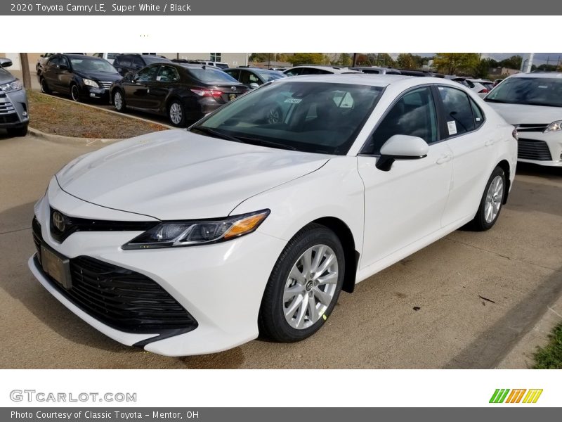 Super White / Black 2020 Toyota Camry LE