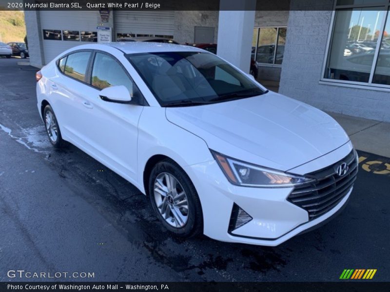 Quartz White Pearl / Beige 2020 Hyundai Elantra SEL