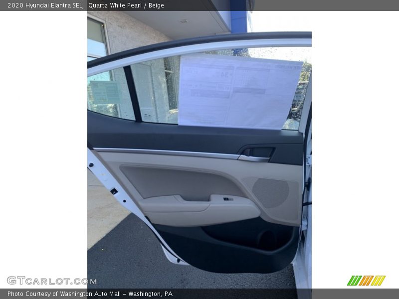 Quartz White Pearl / Beige 2020 Hyundai Elantra SEL