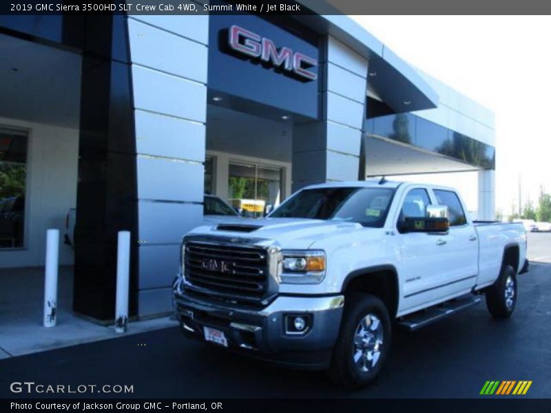 Summit White / Jet Black 2019 GMC Sierra 3500HD SLT Crew Cab 4WD