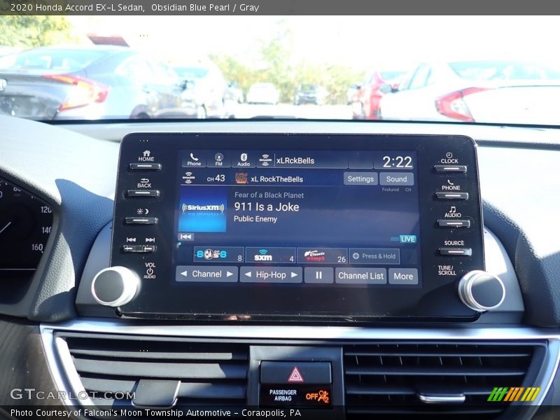 Obsidian Blue Pearl / Gray 2020 Honda Accord EX-L Sedan
