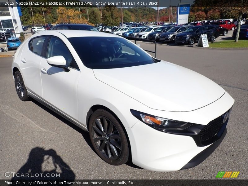 Snowflake White Pearl Mica / Black 2019 Mazda MAZDA3 Hatchback Preferred AWD