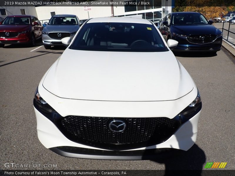 Snowflake White Pearl Mica / Black 2019 Mazda MAZDA3 Hatchback Preferred AWD