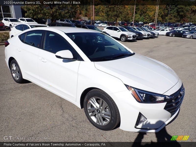 Quartz White Pearl / Black 2020 Hyundai Elantra SEL