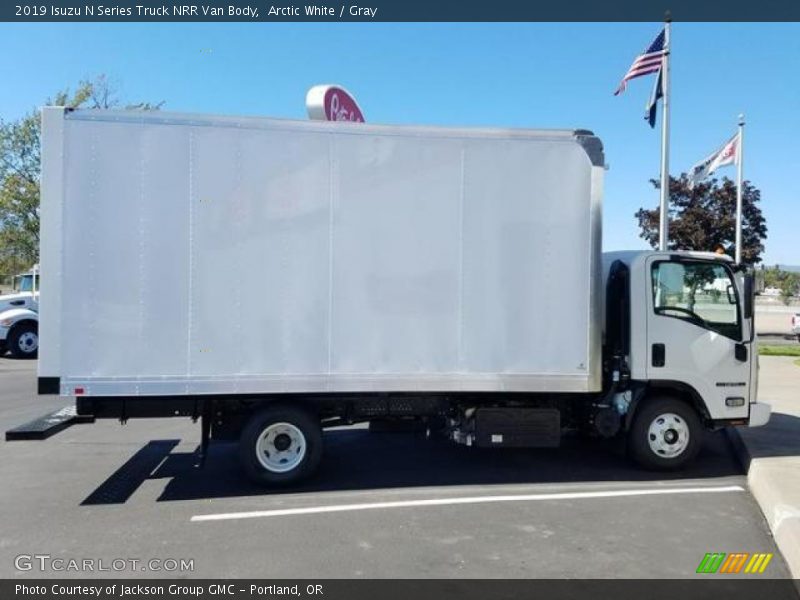 Arctic White / Gray 2019 Isuzu N Series Truck NRR Van Body