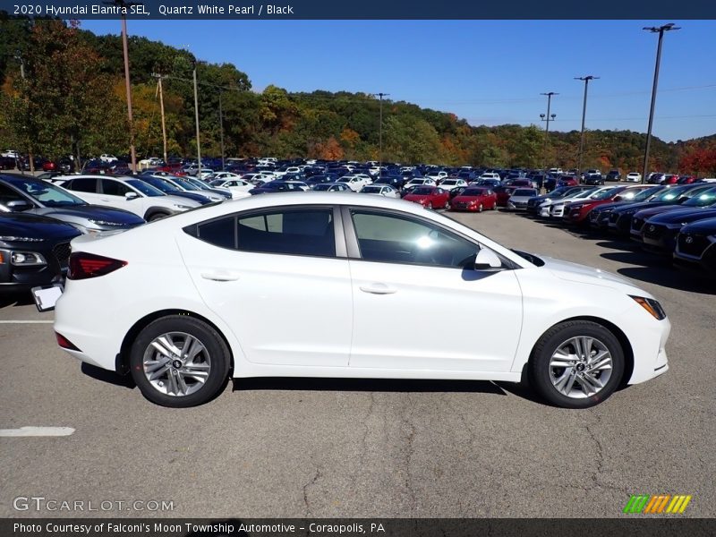 Quartz White Pearl / Black 2020 Hyundai Elantra SEL