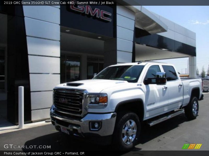 Summit White / Jet Black 2019 GMC Sierra 3500HD SLT Crew Cab 4WD
