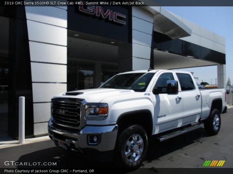 Summit White / Dark Ash/Jet Black 2019 GMC Sierra 3500HD SLT Crew Cab 4WD