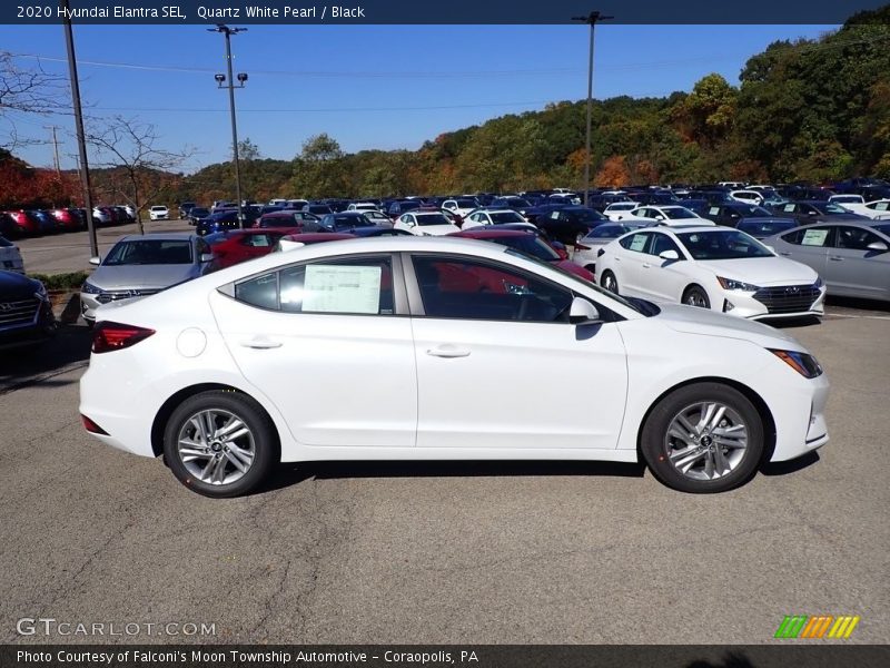 Quartz White Pearl / Black 2020 Hyundai Elantra SEL