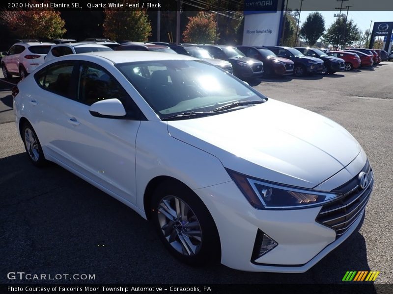 Quartz White Pearl / Black 2020 Hyundai Elantra SEL