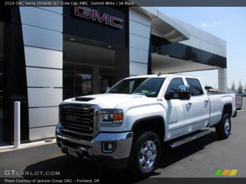Summit White / Jet Black 2019 GMC Sierra 3500HD SLT Crew Cab 4WD