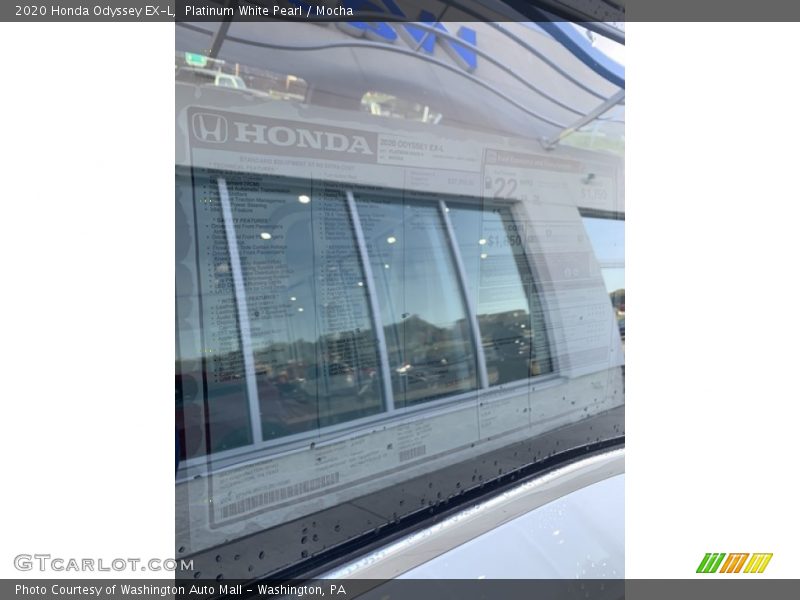 Platinum White Pearl / Mocha 2020 Honda Odyssey EX-L