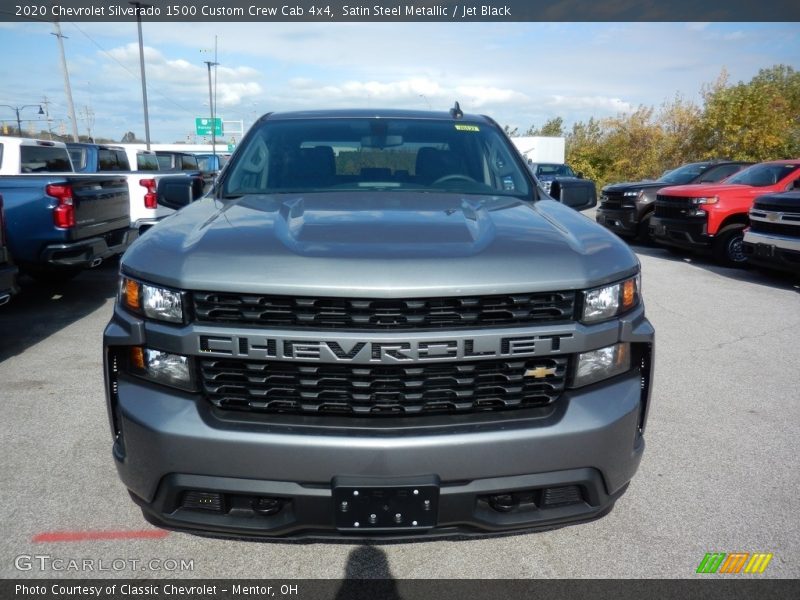 Satin Steel Metallic / Jet Black 2020 Chevrolet Silverado 1500 Custom Crew Cab 4x4