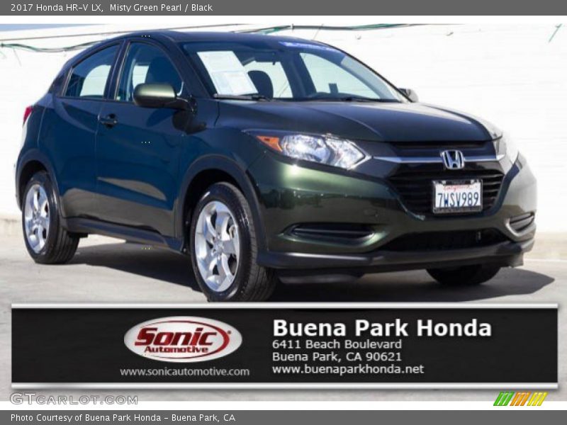 Misty Green Pearl / Black 2017 Honda HR-V LX