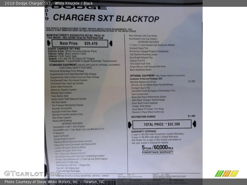 White Knuckle / Black 2019 Dodge Charger SXT