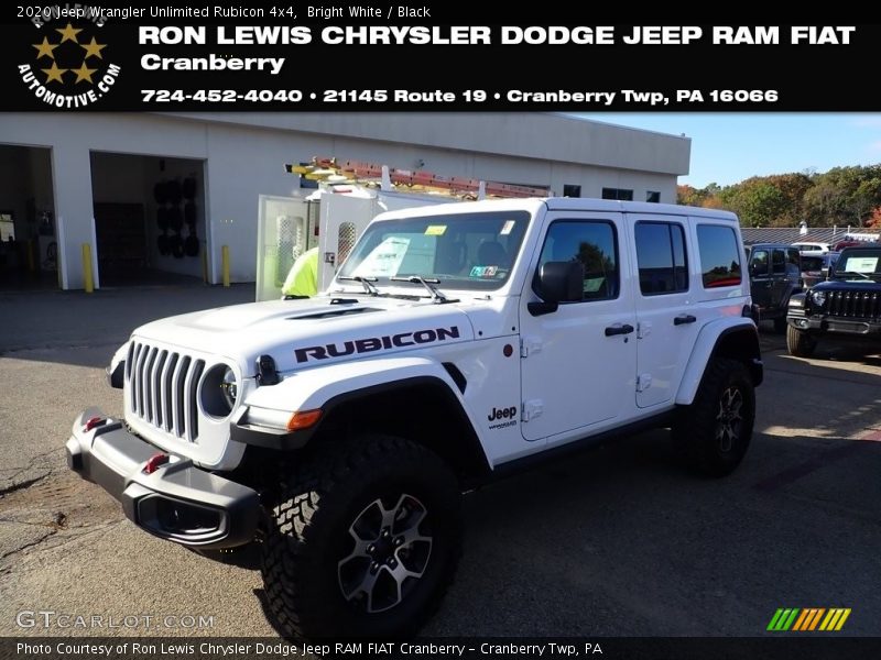 Bright White / Black 2020 Jeep Wrangler Unlimited Rubicon 4x4