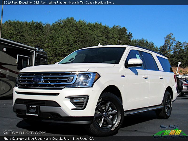 White Platinum Metallic Tri-Coat / Medium Stone 2019 Ford Expedition XLT 4x4