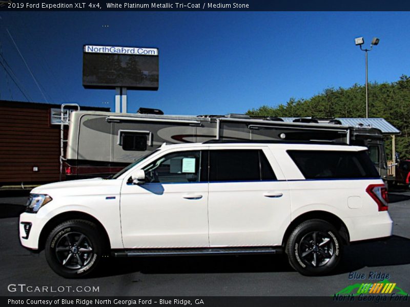 White Platinum Metallic Tri-Coat / Medium Stone 2019 Ford Expedition XLT 4x4