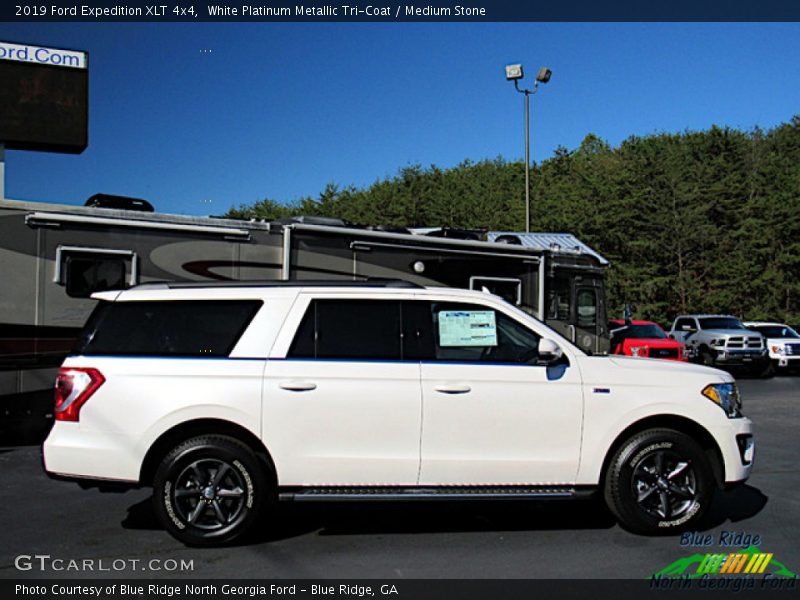 White Platinum Metallic Tri-Coat / Medium Stone 2019 Ford Expedition XLT 4x4