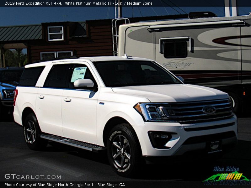 White Platinum Metallic Tri-Coat / Medium Stone 2019 Ford Expedition XLT 4x4