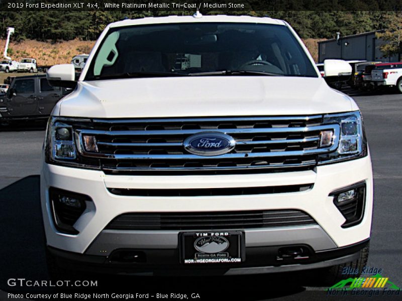 White Platinum Metallic Tri-Coat / Medium Stone 2019 Ford Expedition XLT 4x4
