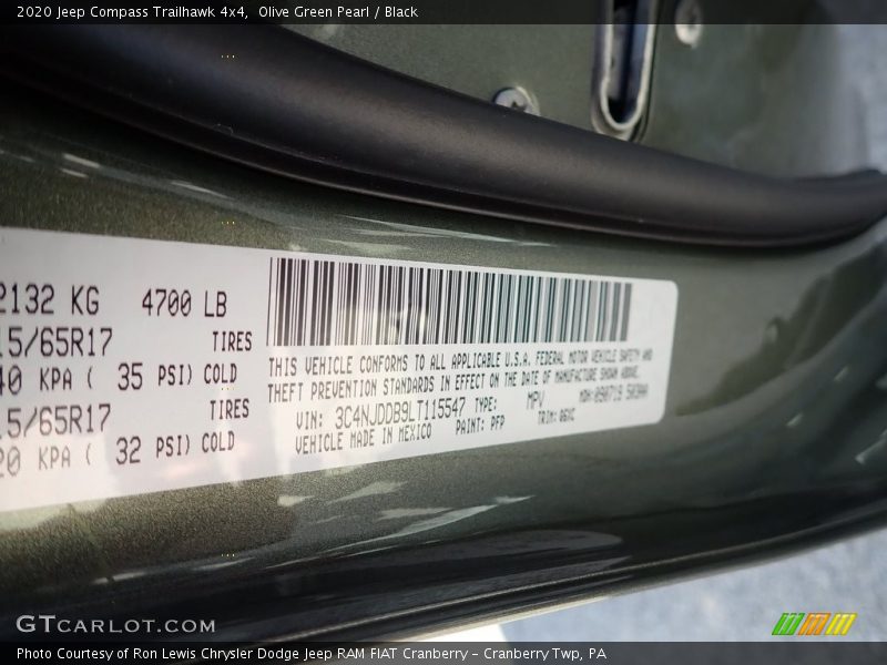 Olive Green Pearl / Black 2020 Jeep Compass Trailhawk 4x4