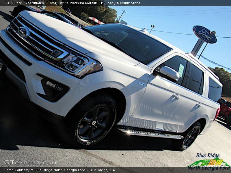 White Platinum Metallic Tri-Coat / Medium Stone 2019 Ford Expedition XLT 4x4