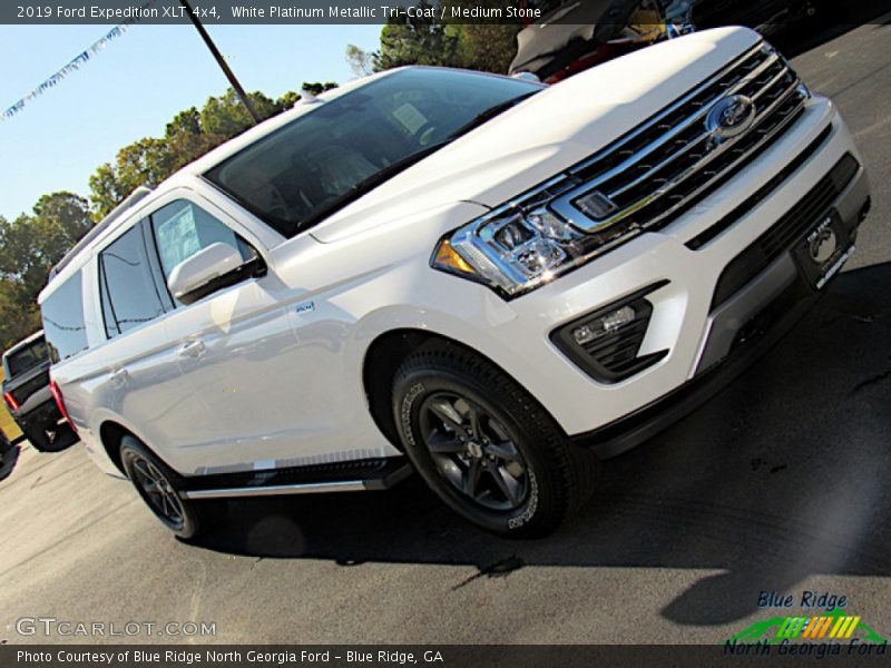 White Platinum Metallic Tri-Coat / Medium Stone 2019 Ford Expedition XLT 4x4