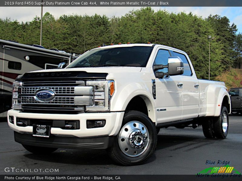 White Platinum Metallic Tri-Coat / Black 2019 Ford F450 Super Duty Platinum Crew Cab 4x4