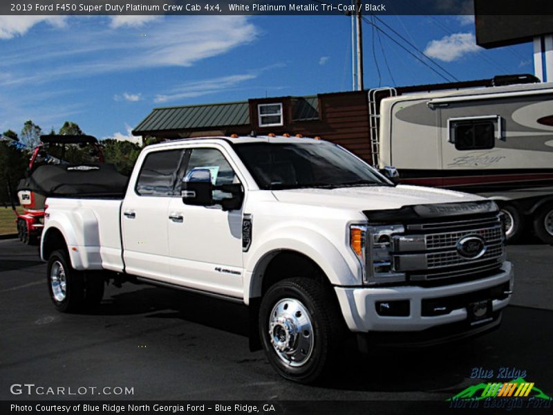 White Platinum Metallic Tri-Coat / Black 2019 Ford F450 Super Duty Platinum Crew Cab 4x4