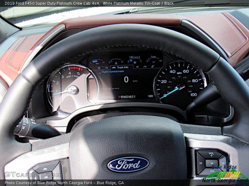 White Platinum Metallic Tri-Coat / Black 2019 Ford F450 Super Duty Platinum Crew Cab 4x4