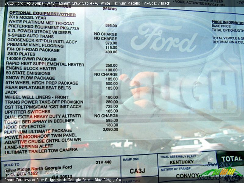 White Platinum Metallic Tri-Coat / Black 2019 Ford F450 Super Duty Platinum Crew Cab 4x4