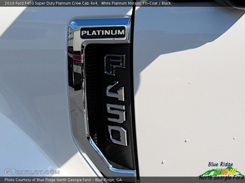 White Platinum Metallic Tri-Coat / Black 2019 Ford F450 Super Duty Platinum Crew Cab 4x4