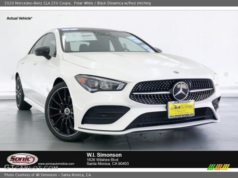Polar White / Black Dinamica w/Red stitching 2020 Mercedes-Benz CLA 250 Coupe