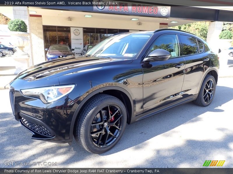 Volcano Black Metallic / Black 2019 Alfa Romeo Stelvio Sport AWD