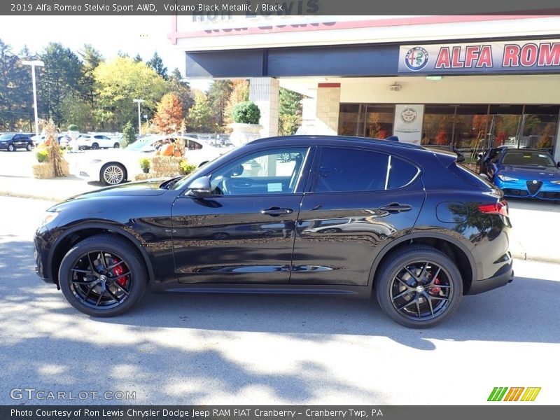 Volcano Black Metallic / Black 2019 Alfa Romeo Stelvio Sport AWD