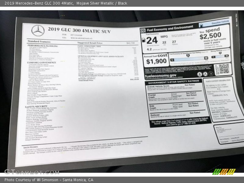 Mojave Silver Metallic / Black 2019 Mercedes-Benz GLC 300 4Matic